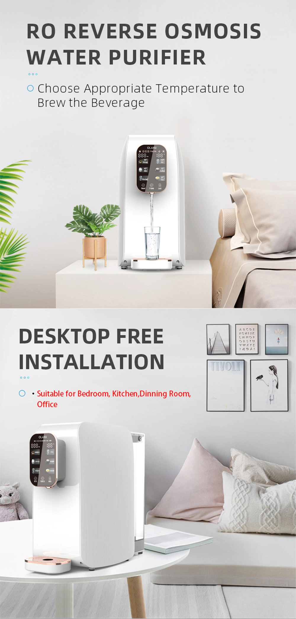 Free Installation Instant Hot Water Countertop Reverse Osmosis Machine Desktop Hot Water Dispenser Home