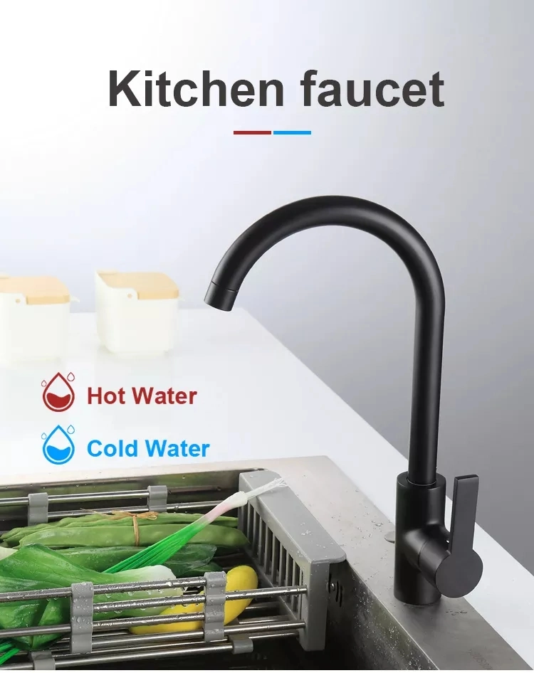 Black Single Handle Brass Kitchen Faucet Direct Drinking Swivel 360 Degree Water Mixer Tap Water Faucet Kitchen