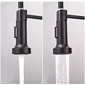 Aquacubic Factory 직접 무연 솔리드 브래스 CUPC 인증 데크 장착 블랙 주방 수전(풀 아웃 스프링 및 스프링 포함)